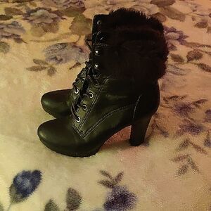 ANA Black 🖤 Leather Women's 4" Heeled Boots